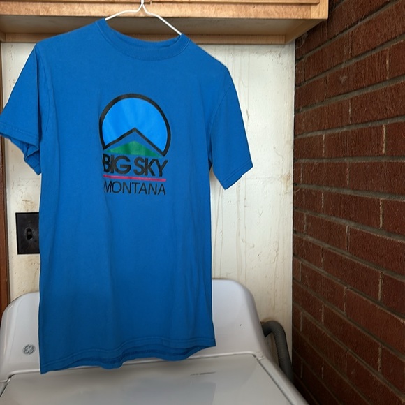 Champion Authentic Athletic Apparel Blue Short Sleeves Tee Big Sky Montana Men S - Picture 9 of 16
